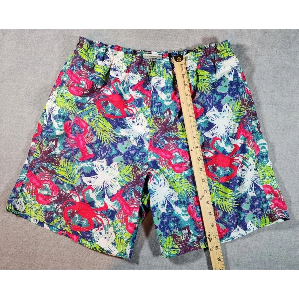 OndadeMar Men's Medium Swim Trunks Crab Lobster Print Beach Resort Swimwear